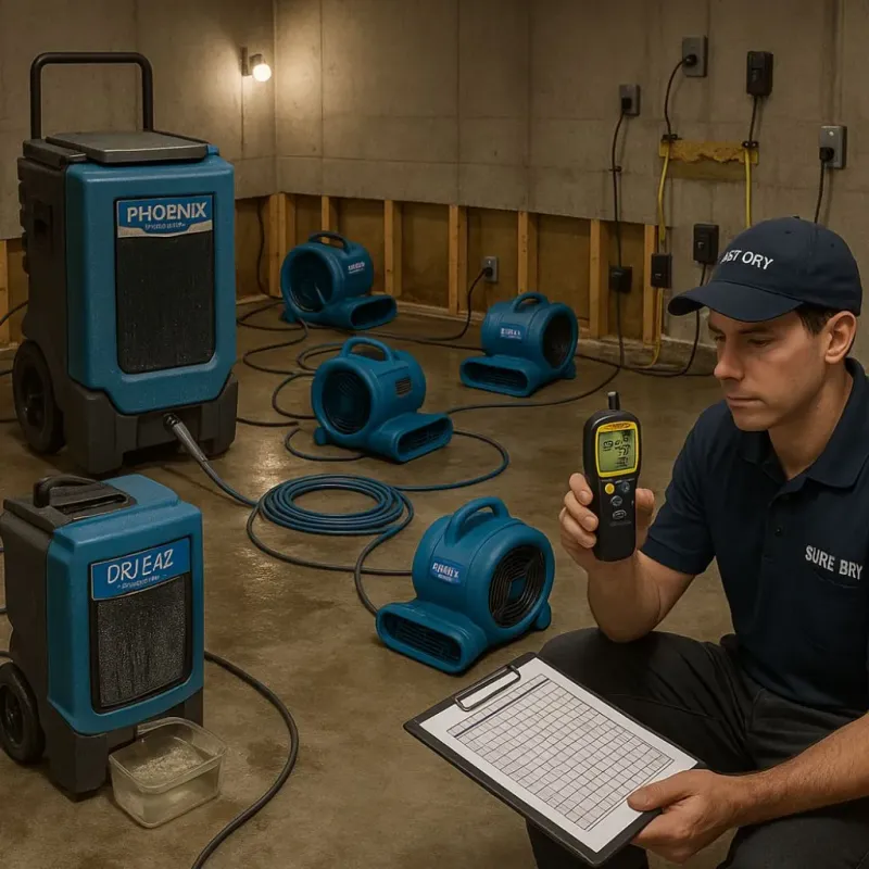 Structural Drying and Dehumidification process in Highland, IN